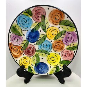 Favanol Hand Painted Ceramic Plate Made in Portugal 8" Floral Dish Vintage Gift